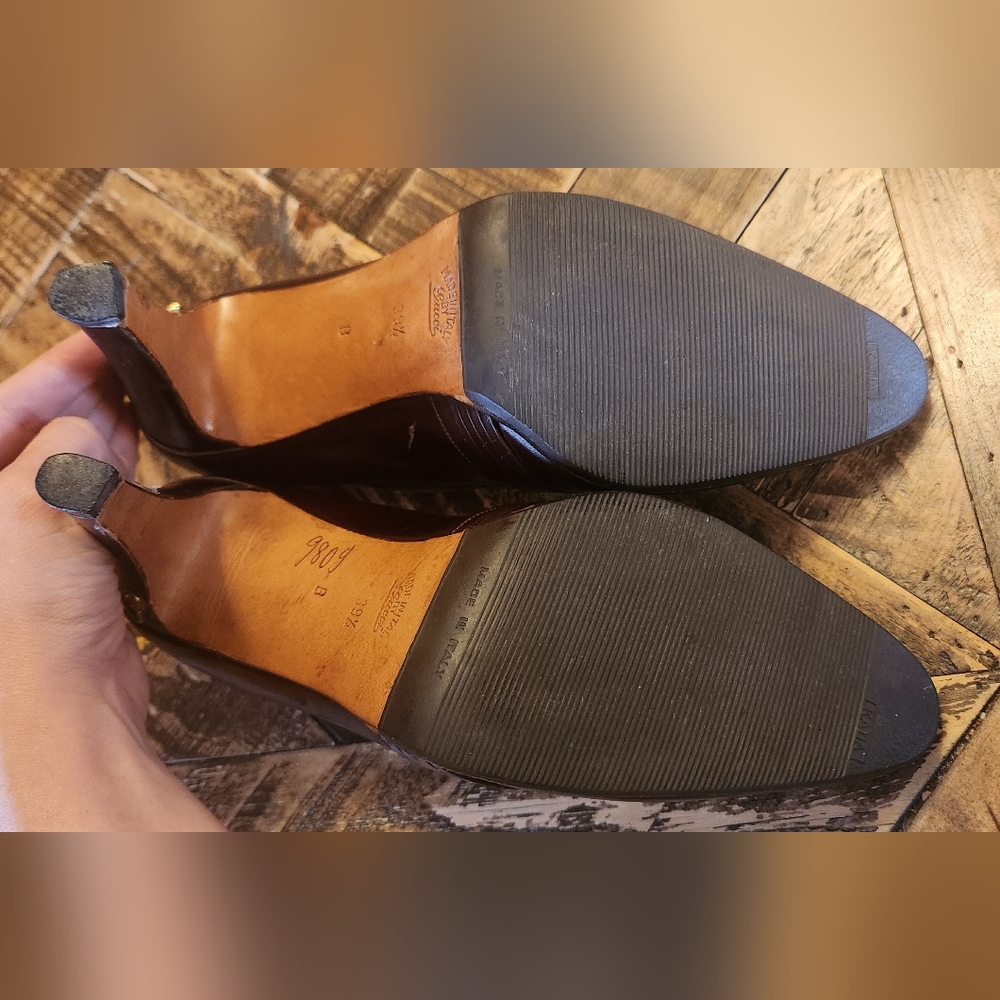 Vintage Gucci Made in Italy Brown Pumps Size 39.5 - Picture 12 of 14